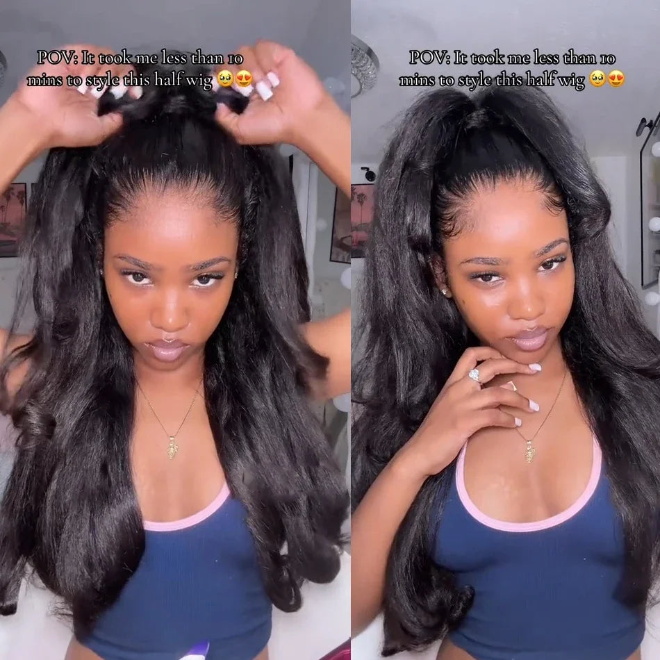 Kinky Straight Half Wig