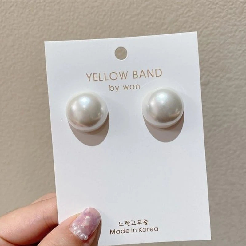 Pearl Round Stud Earrings