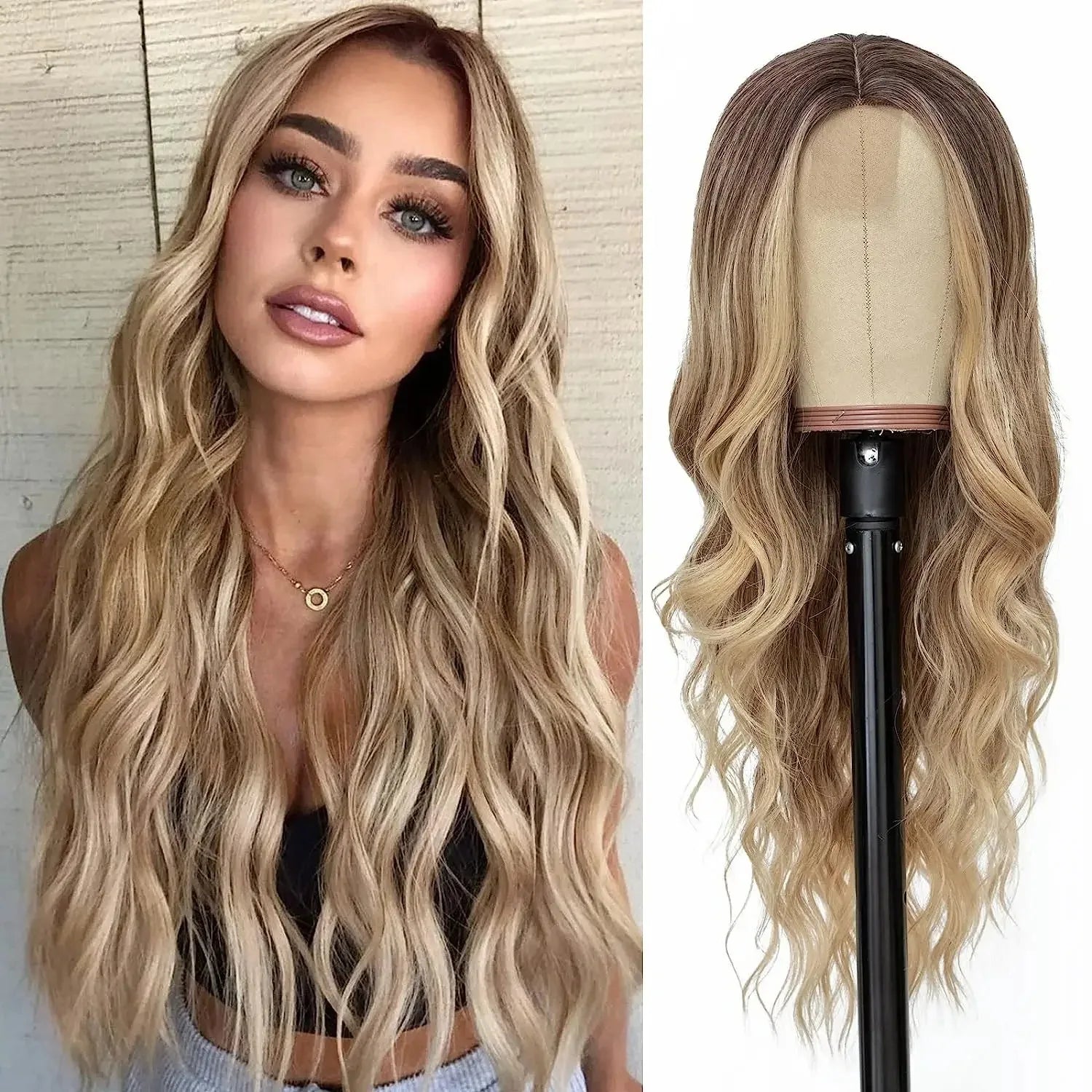 Ombre Blonde Curly Wig