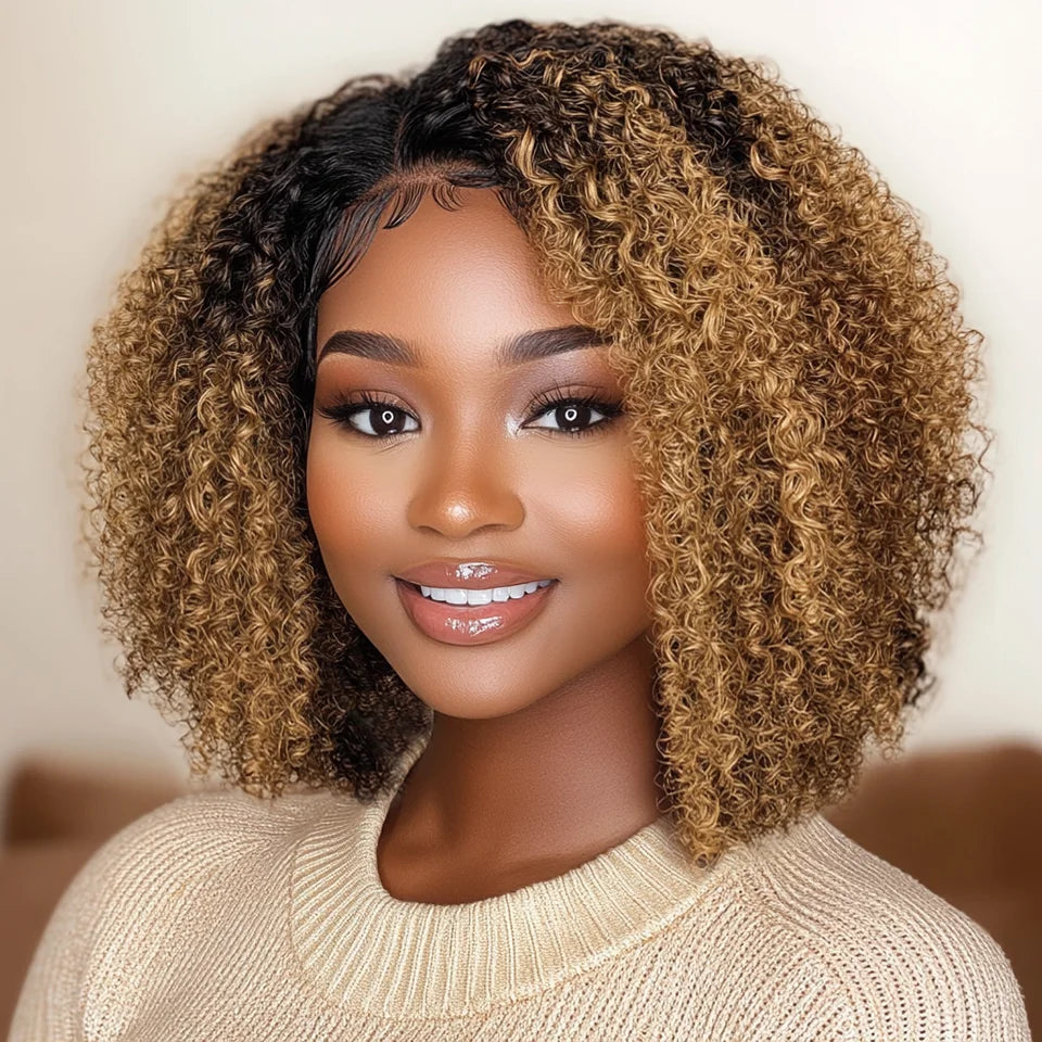 Ombre Brown Curly Wigs