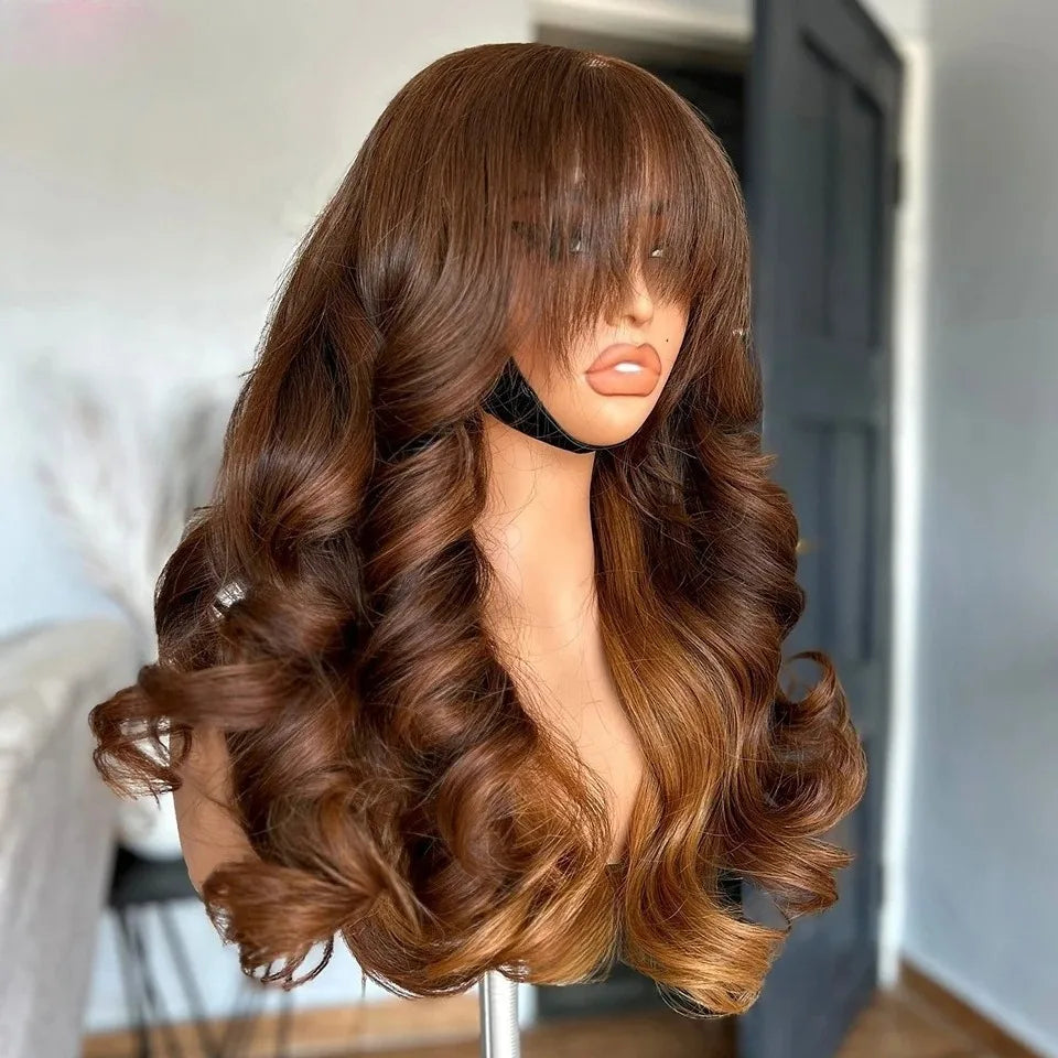 Ombre Brown With Bangs