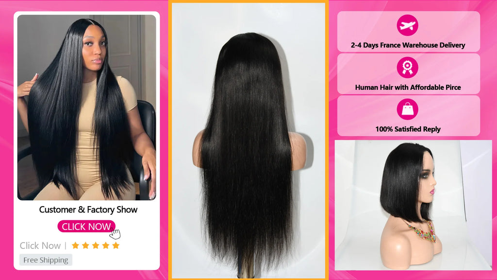 Short Wavy Straight Glueless