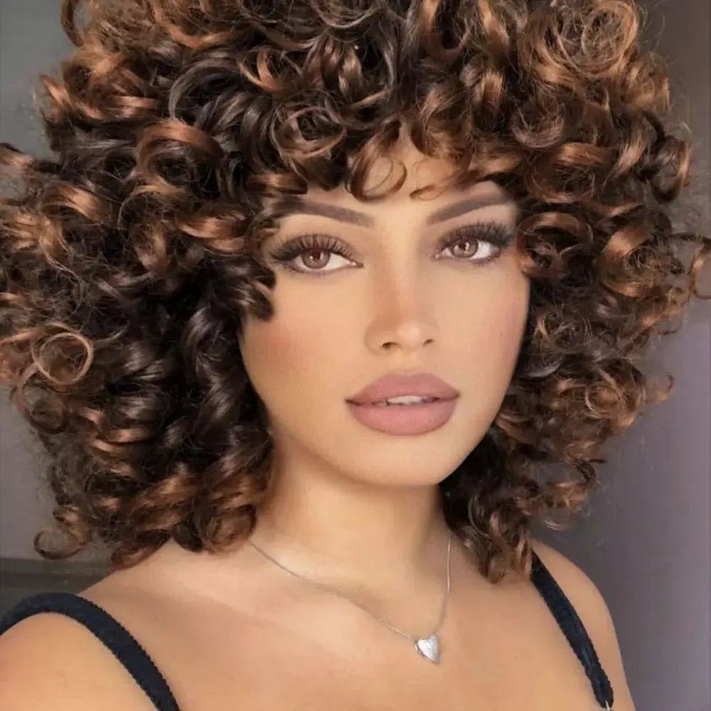 Ombre Brown Curly Wigs