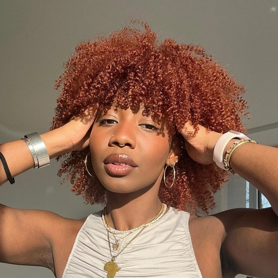 Orange Ginger Short Kinky Curly Wig