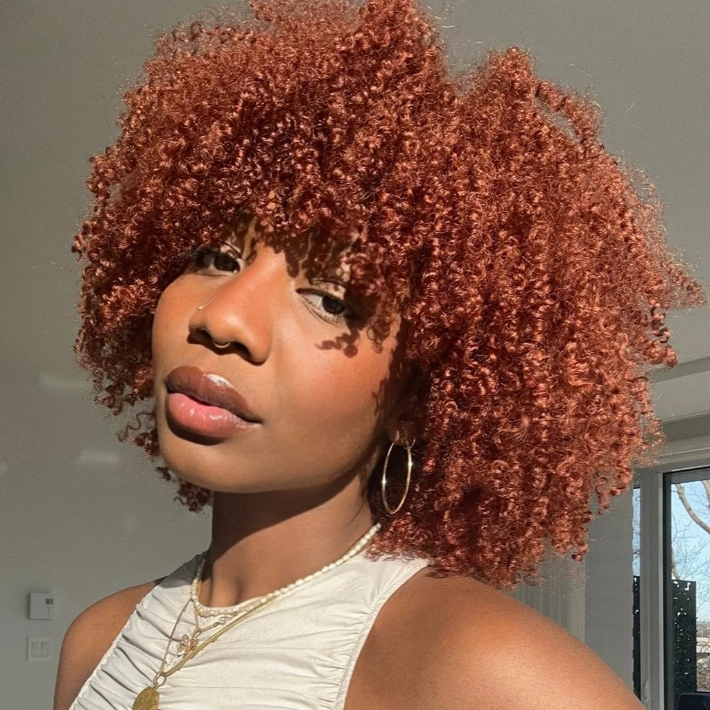Orange Ginger Short Kinky Curly Wig