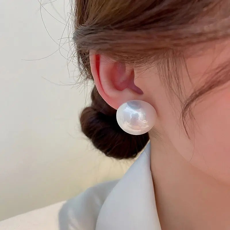 Pearl Round Stud Earrings