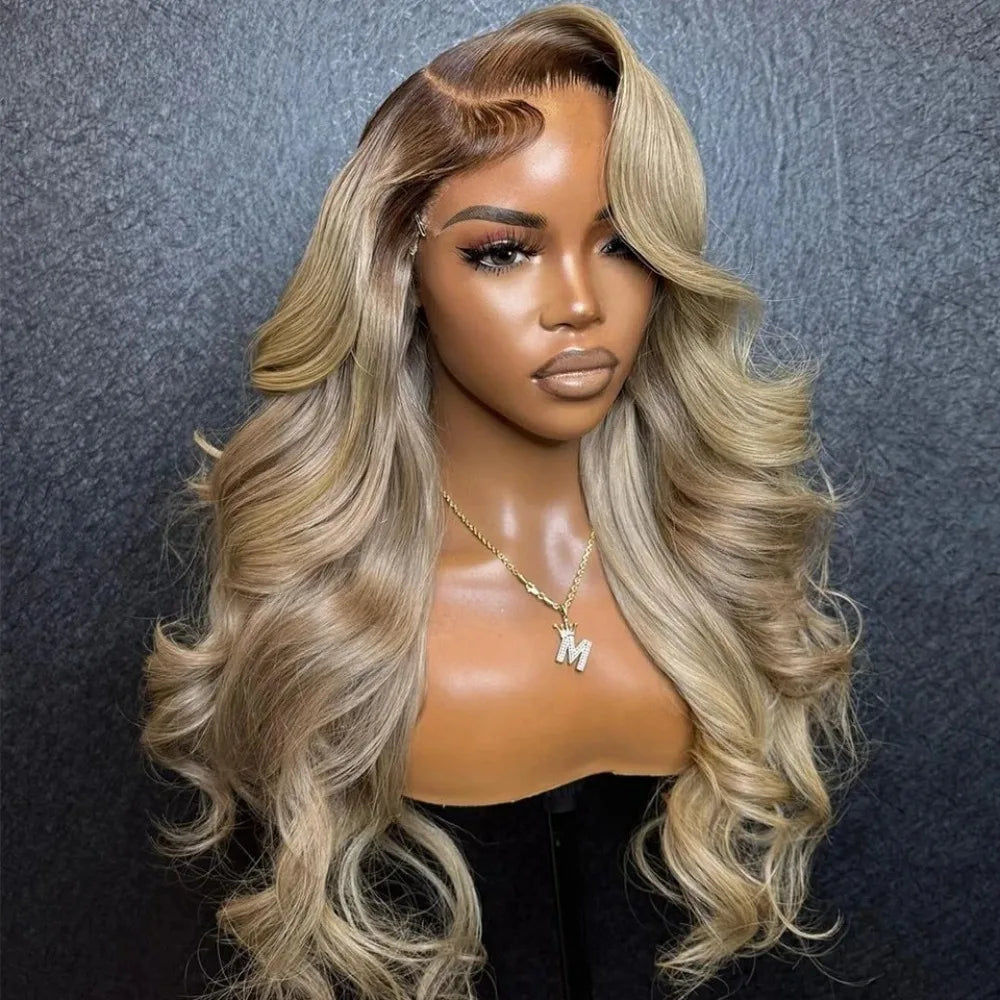 Ombre Ash Blonde With Dark Roots