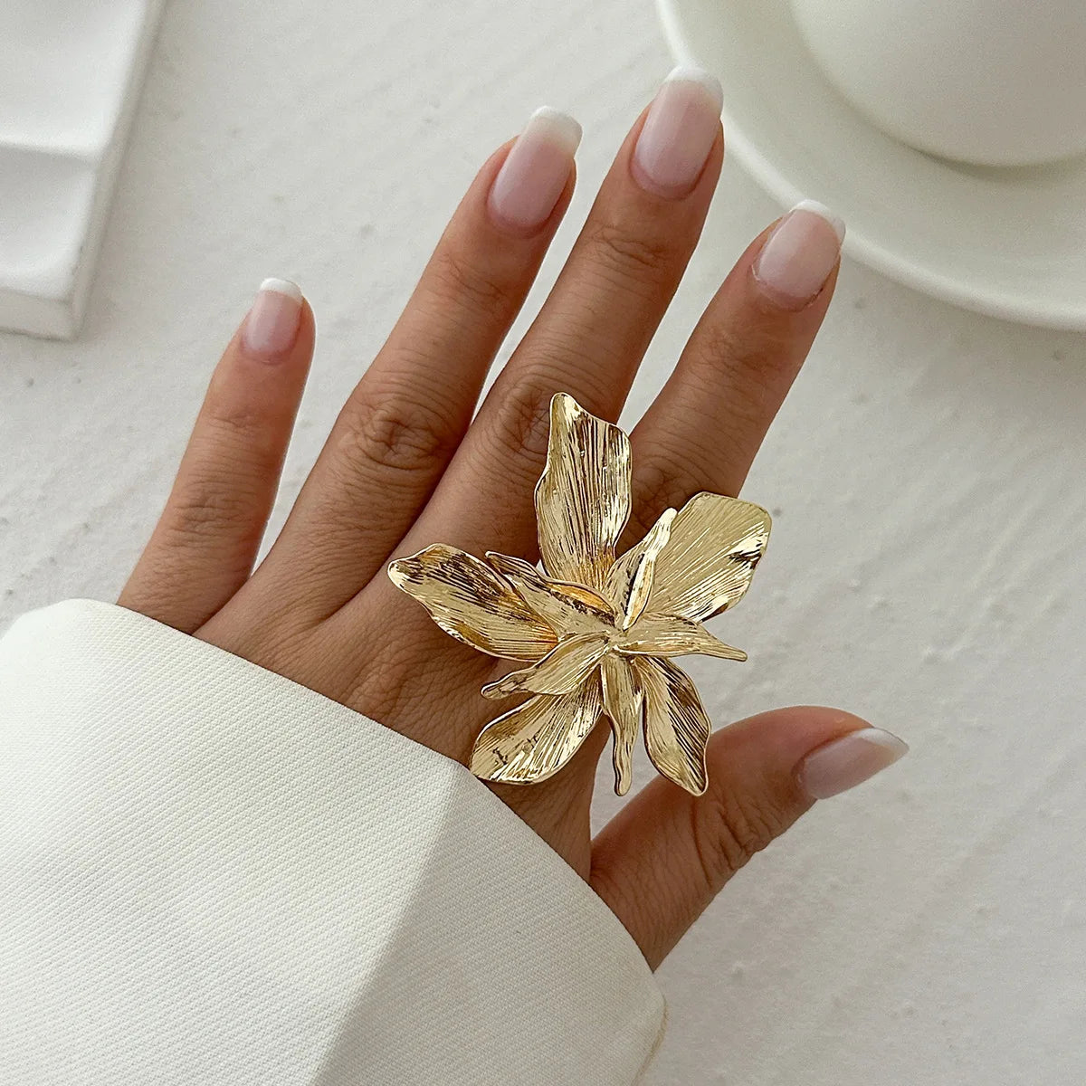 Layered Big Flower Ring