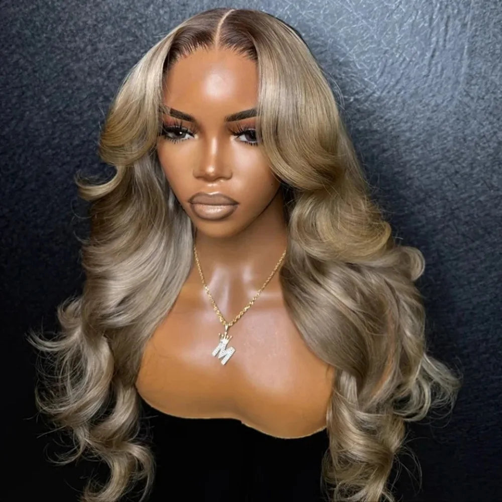 Ombre Ash Blonde With Dark Roots
