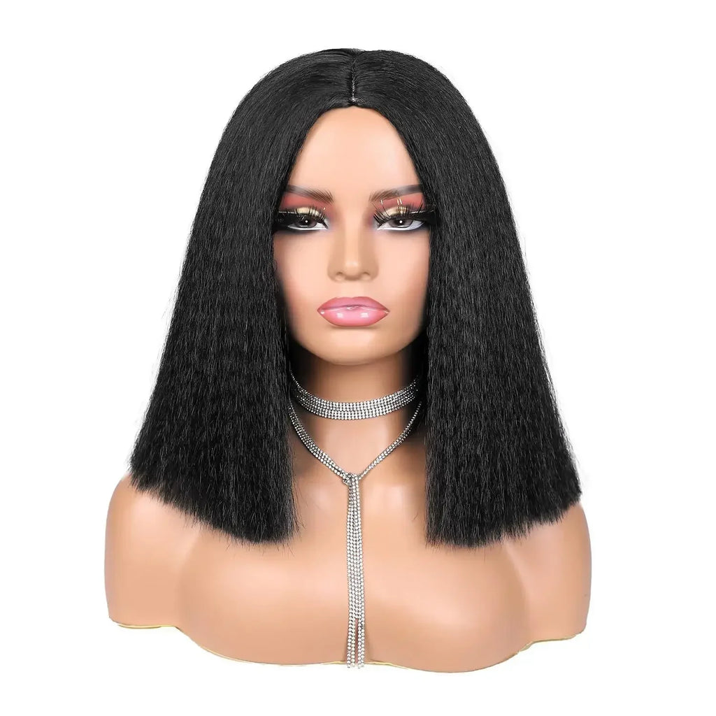 Synthetic Straight U Part Wig Kinky