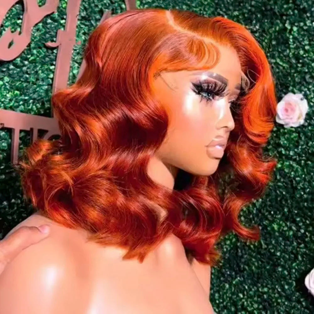 Orange Ginger Body Wave Bob Wig