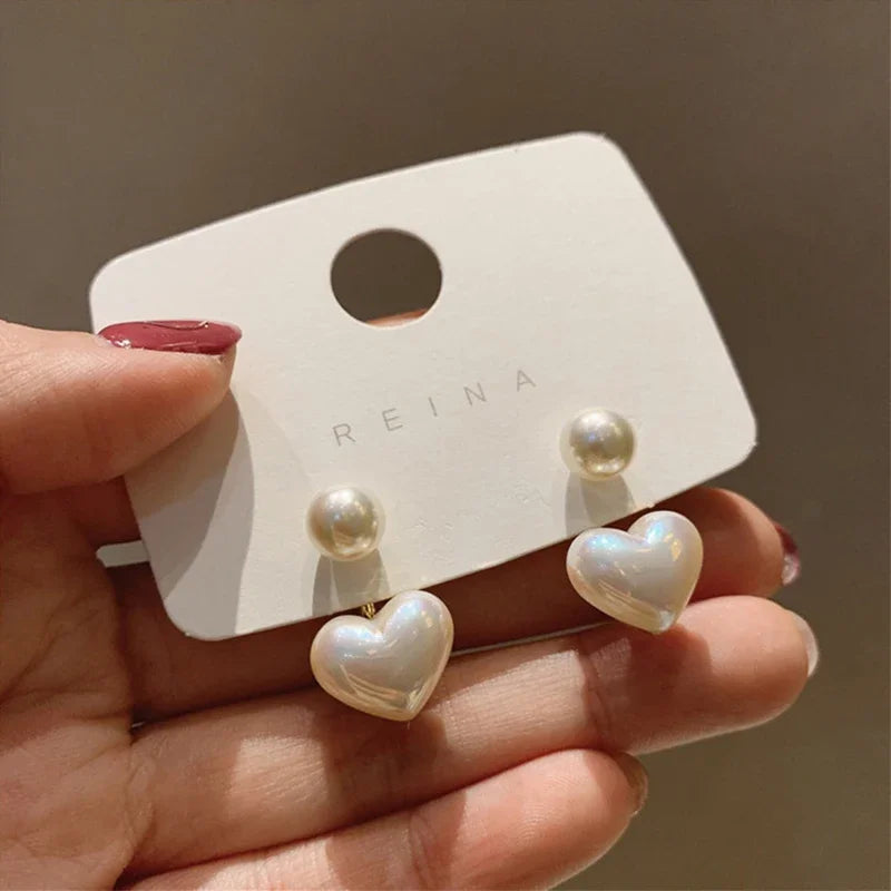 Heart Pearl Earrings