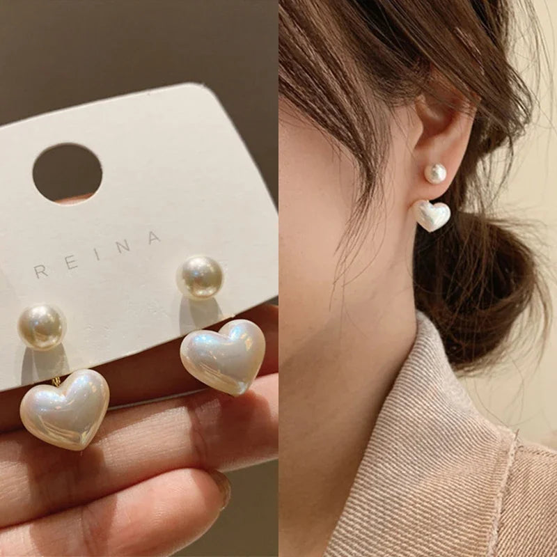 Heart Pearl Earrings