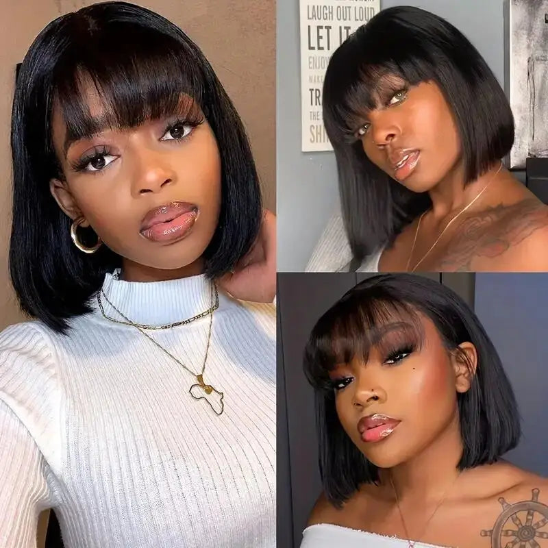 2x1 Straight Bob Lace Closure Wigs