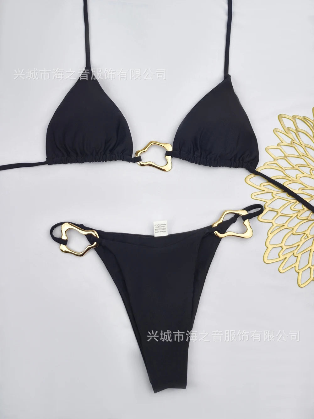 Triangle Thong Swimwear Leopard Tie