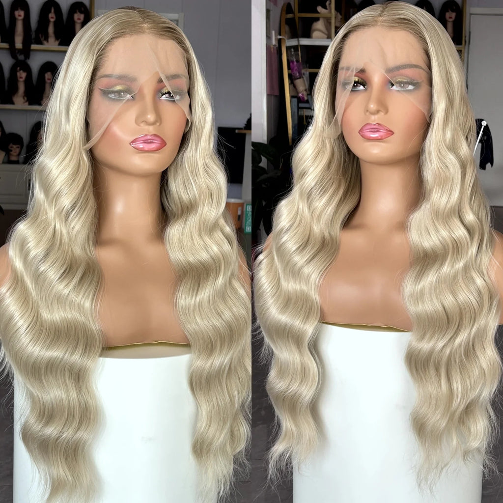 Long Blonde Brown Ombre Wig