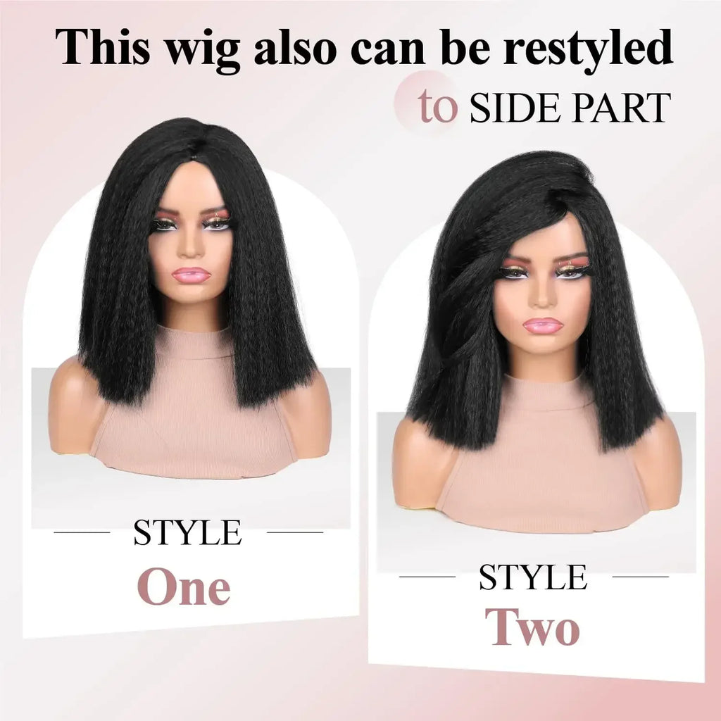 Synthetic Straight U Part Wig Kinky