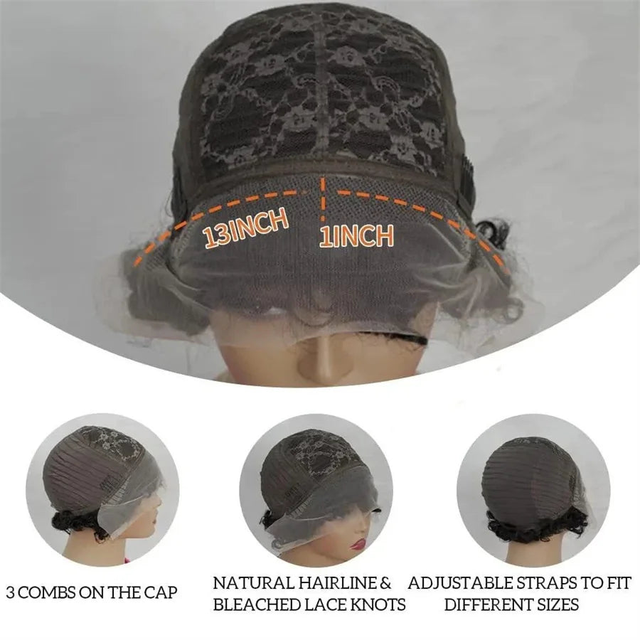 Human Hair Short Curly Wig,