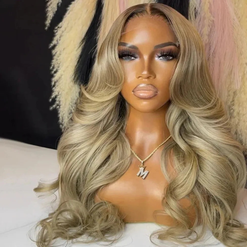 Ombre Ash Blonde With Dark Roots