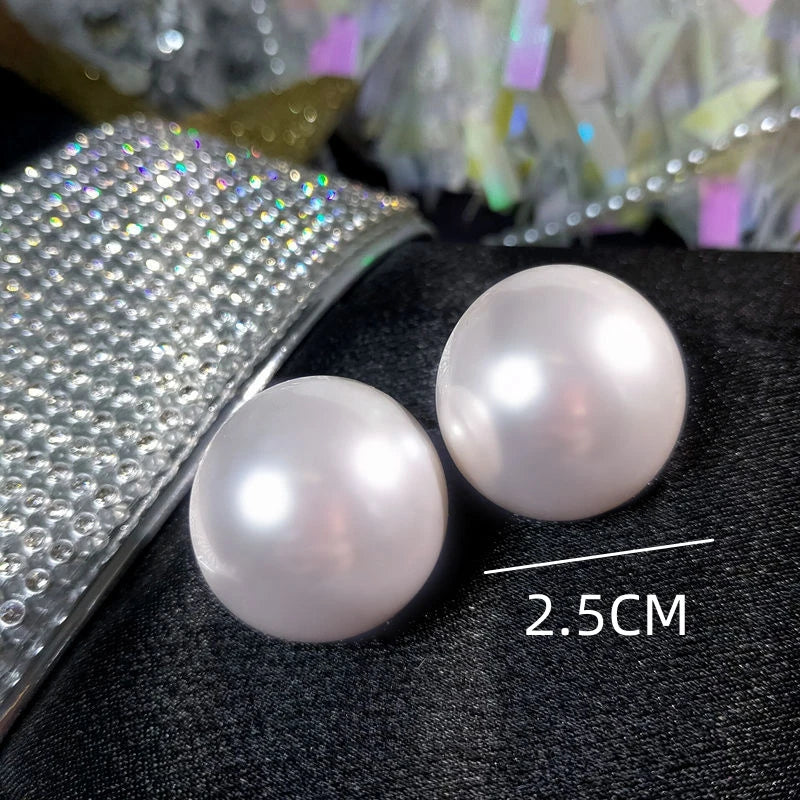 Pearl Round Stud Earrings