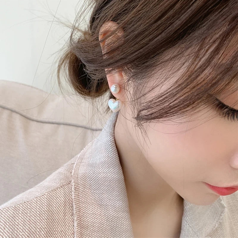 Heart Pearl Earrings
