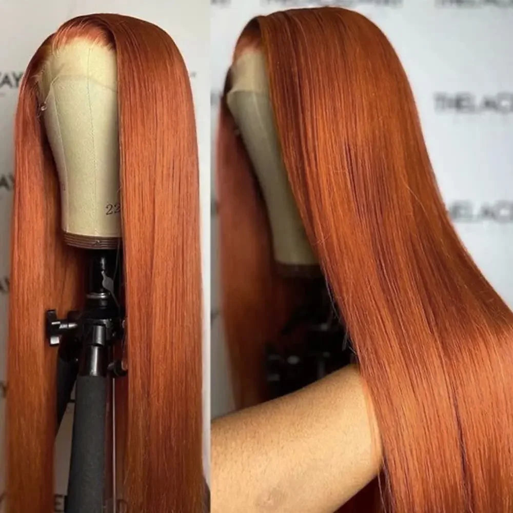 Ginger Orange Color Long Straight Hair