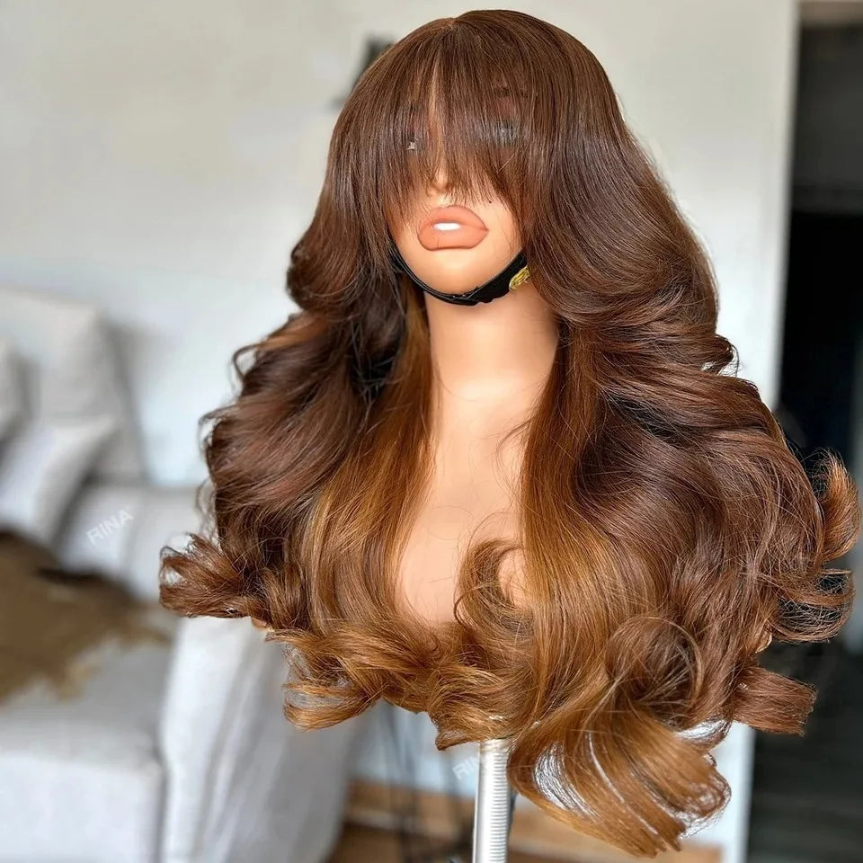 Ombre Brown With Bangs