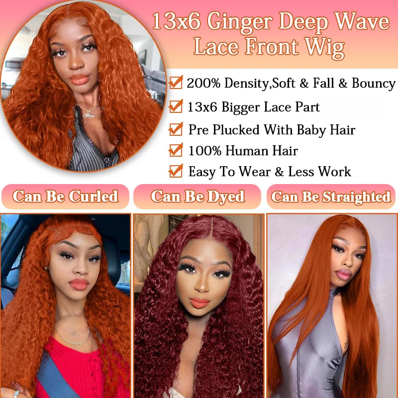 Orange Ginger Lace Front Wig