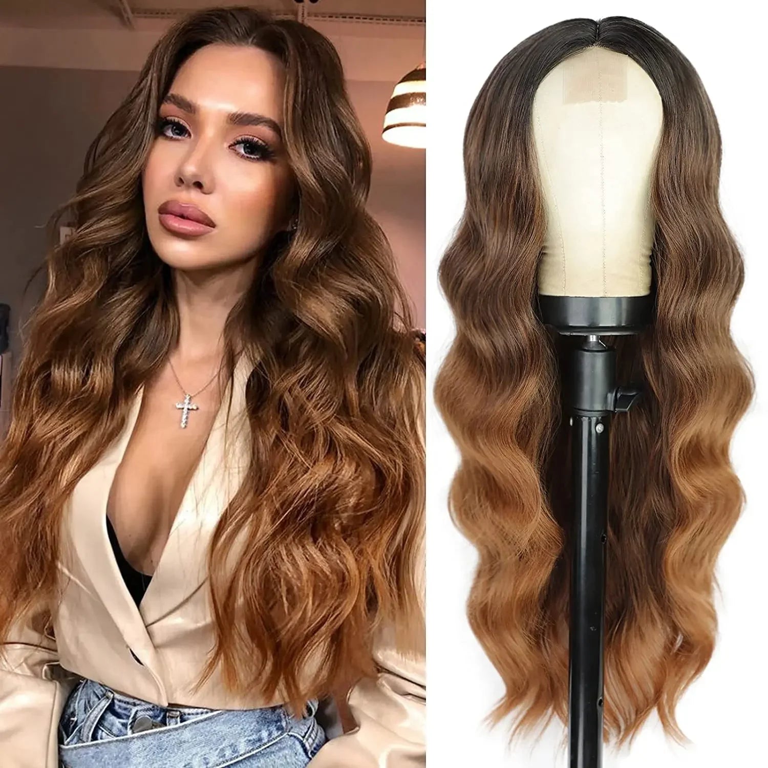 Ombre Blonde Curly Wig