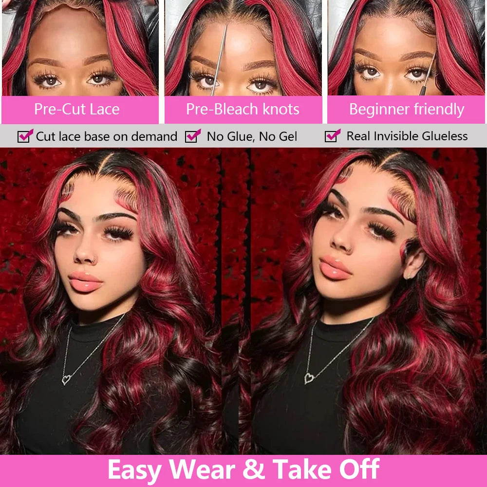 Ombre Red With Blonde
