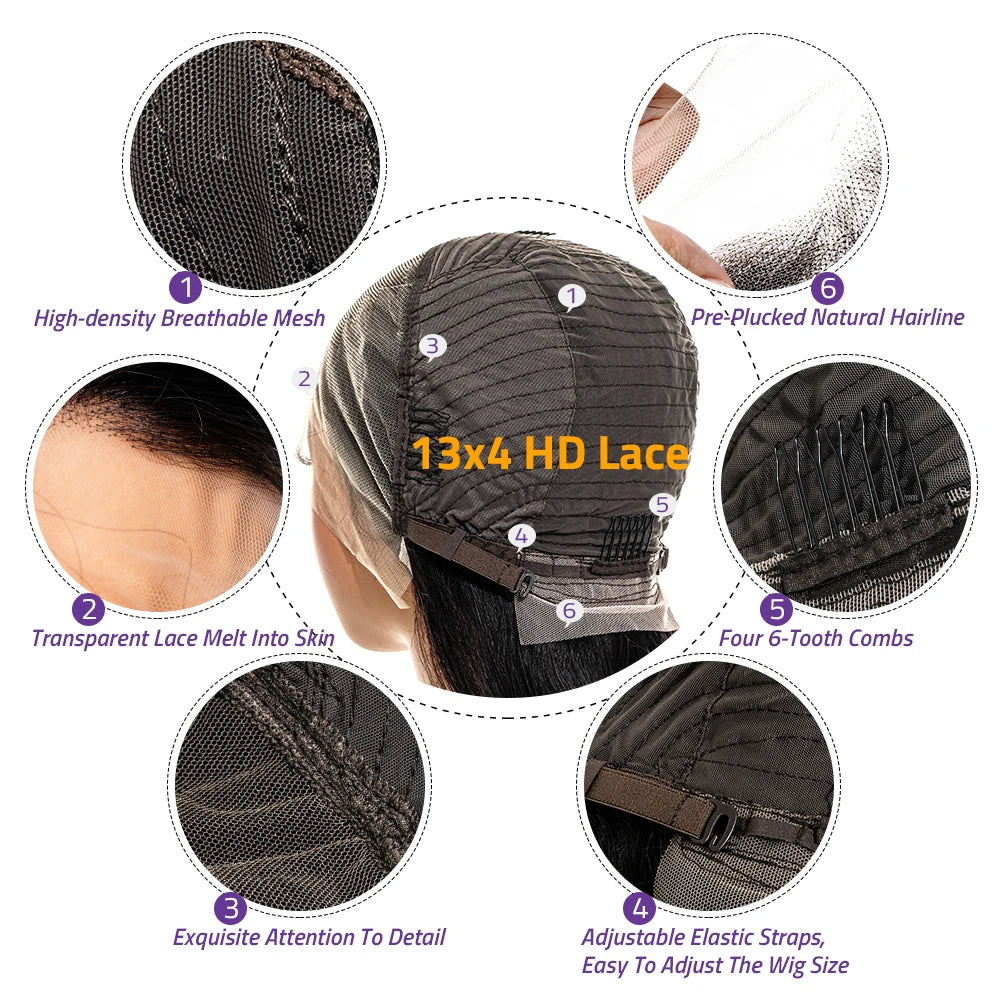 Transparent Lace Frontal gluless Wig