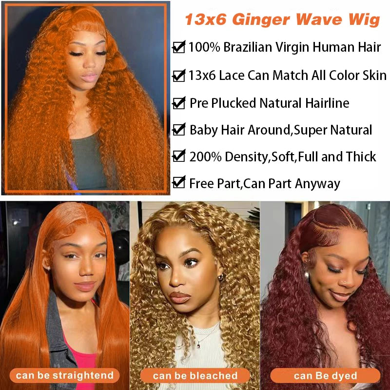 Ginger Orange 13X6 Lace Frontal Wigs
