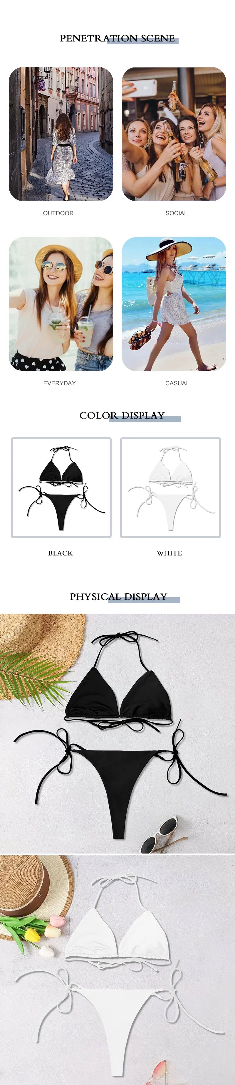 Backless Adjustable Lace-up Swimsuit