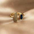 Retro Geometric Gold Colour Metal Rings