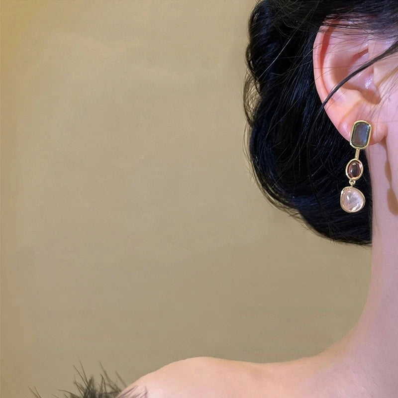 Asymmetric Colorful Resin Earrings