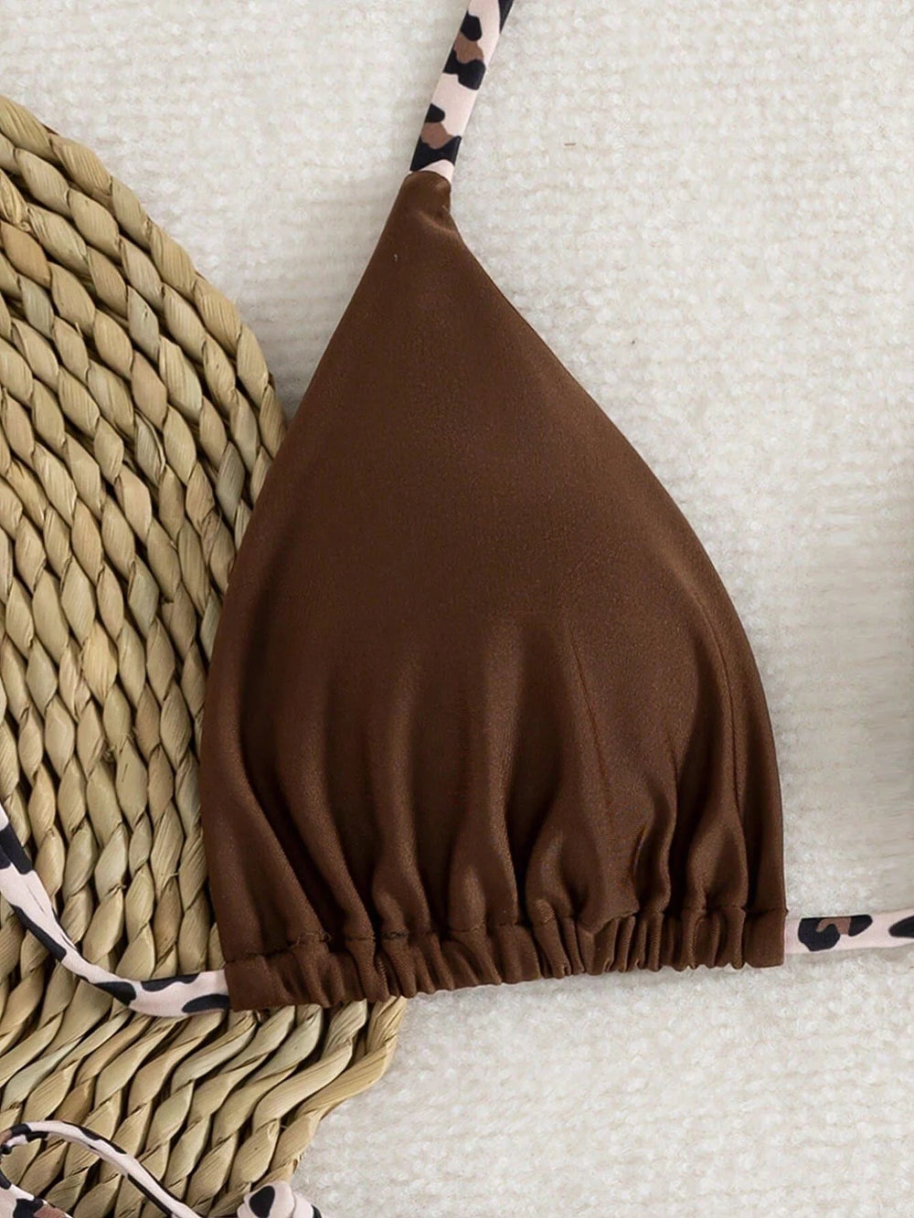 Triangle Thong Swimwear Leopard Tie