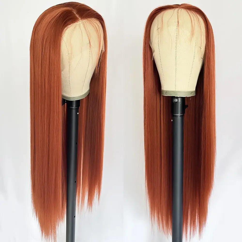Ginger Orange Color Long Straight Hair