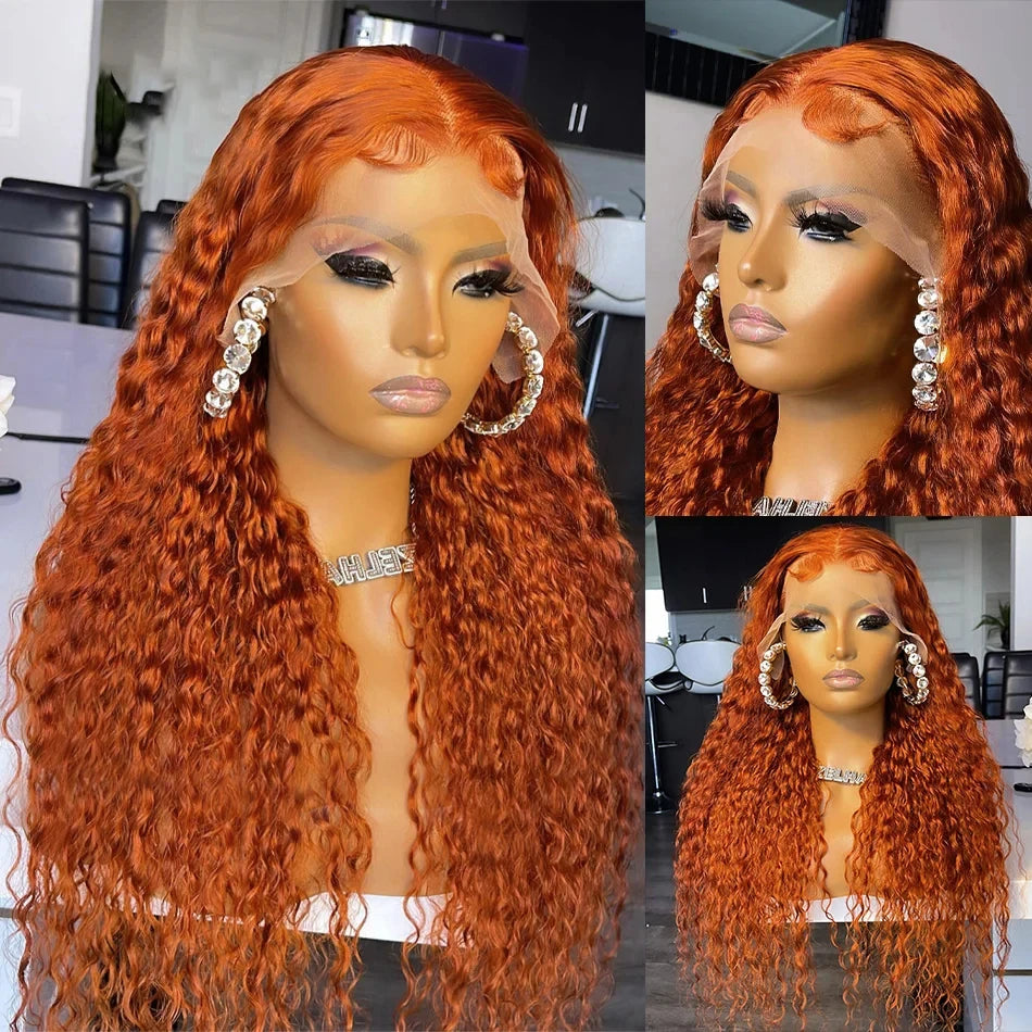 Curly Wigs 13X4 Oranger Ginger